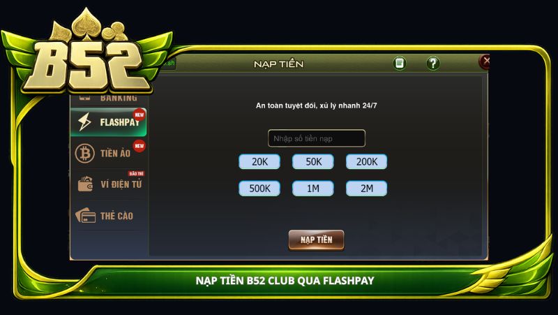 Nạp tiền B52 Club qua Flashpay