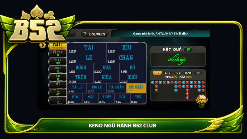 Keno Ngũ Hành B52 Club