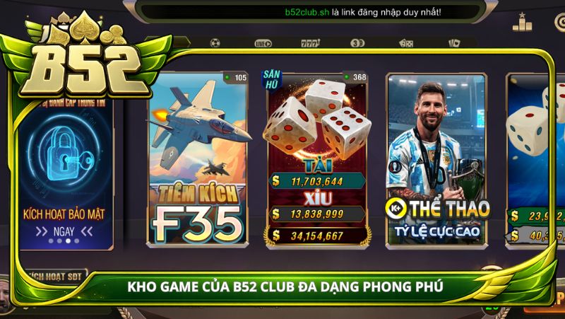 Kho game của B52 Club đa dạng phong phú 