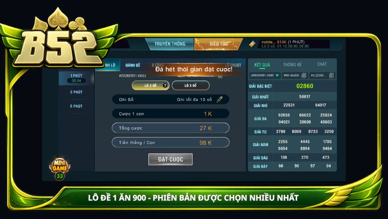 Lô đề 1 ăn 900 - phiên bản được chọn nhiều nhất